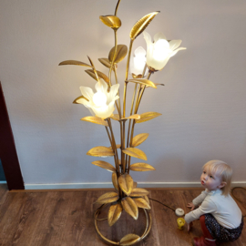 Lamp bloemen goudkleurig