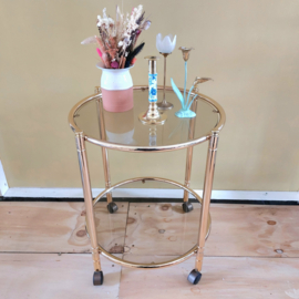 Barcart rond goudkleurig