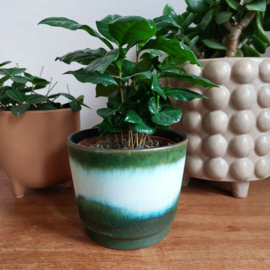 Pot groen wit keramiek vintage