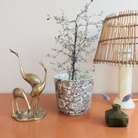 Plantenpot gebloemd bruin