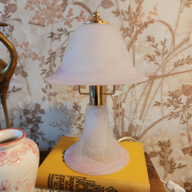 Tafellampje italiaans gemarmerd roze matglas
