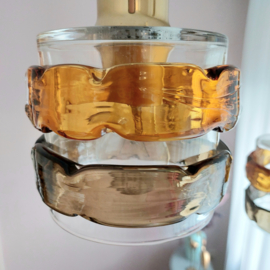 Midcentury cascade lamp gekleurd glas