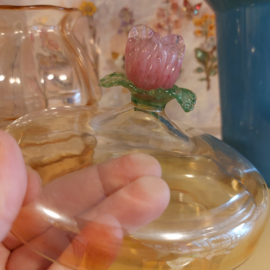 Dekselpotje glas roosje