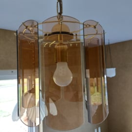 Plafondlamp rookglazen plaatjes