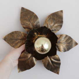 Wand- / plafondlamp bloemkelk brons