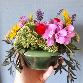 Bloempotje met olieglans
