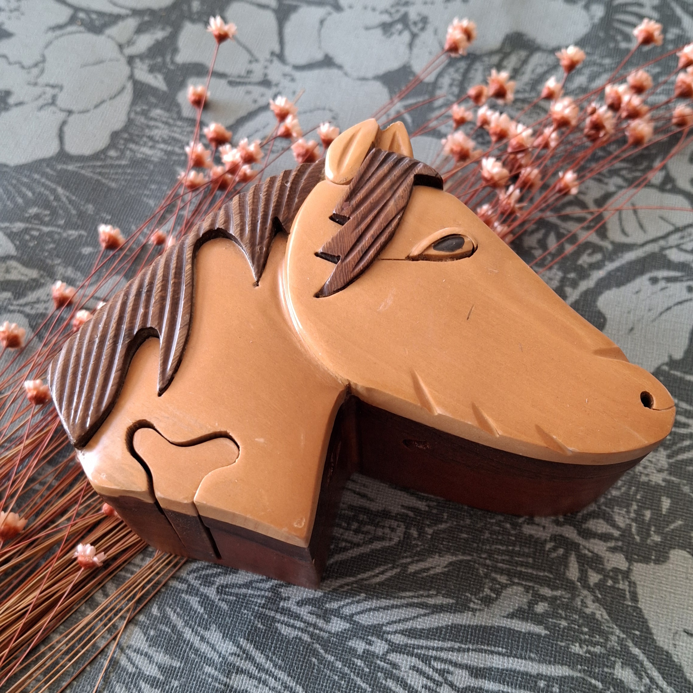 Vintage sieradendoosje paard