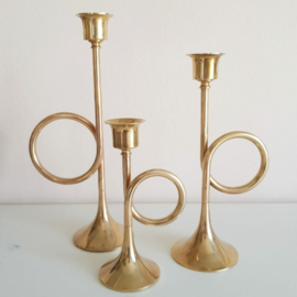 Kandelaar messing trompet klein