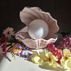 Vintage XL schelpenlamp roze