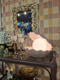 Vintage XL schelpenlamp roze