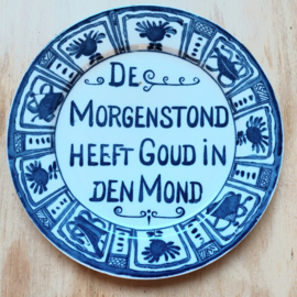 Spreukenbordje Delftsblauw