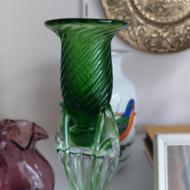 Murano glas kandelaar groen