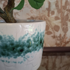 Plantenpot wit turquoise