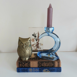 Kandelaar blauw kristalglas