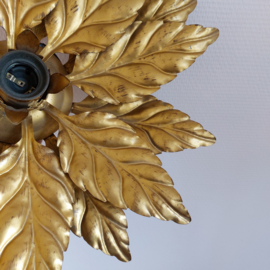 Plafond- of wandlamp bloem goud