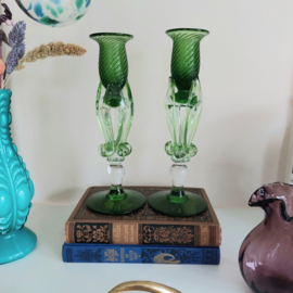 Murano glas kandelaar groen