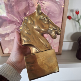 Boekensteun paard messing