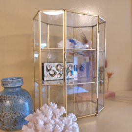 Vitrinekastje glas messing