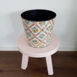 Gebloemde prullenmand