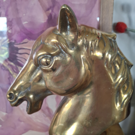 Boekensteun paard messing