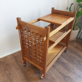 Barcart vintage teakhout