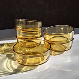 Kommenset amberkleurig glas