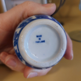 Potje klein blauw wit