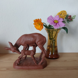 Bambi moeder en kind terracotta keramiek