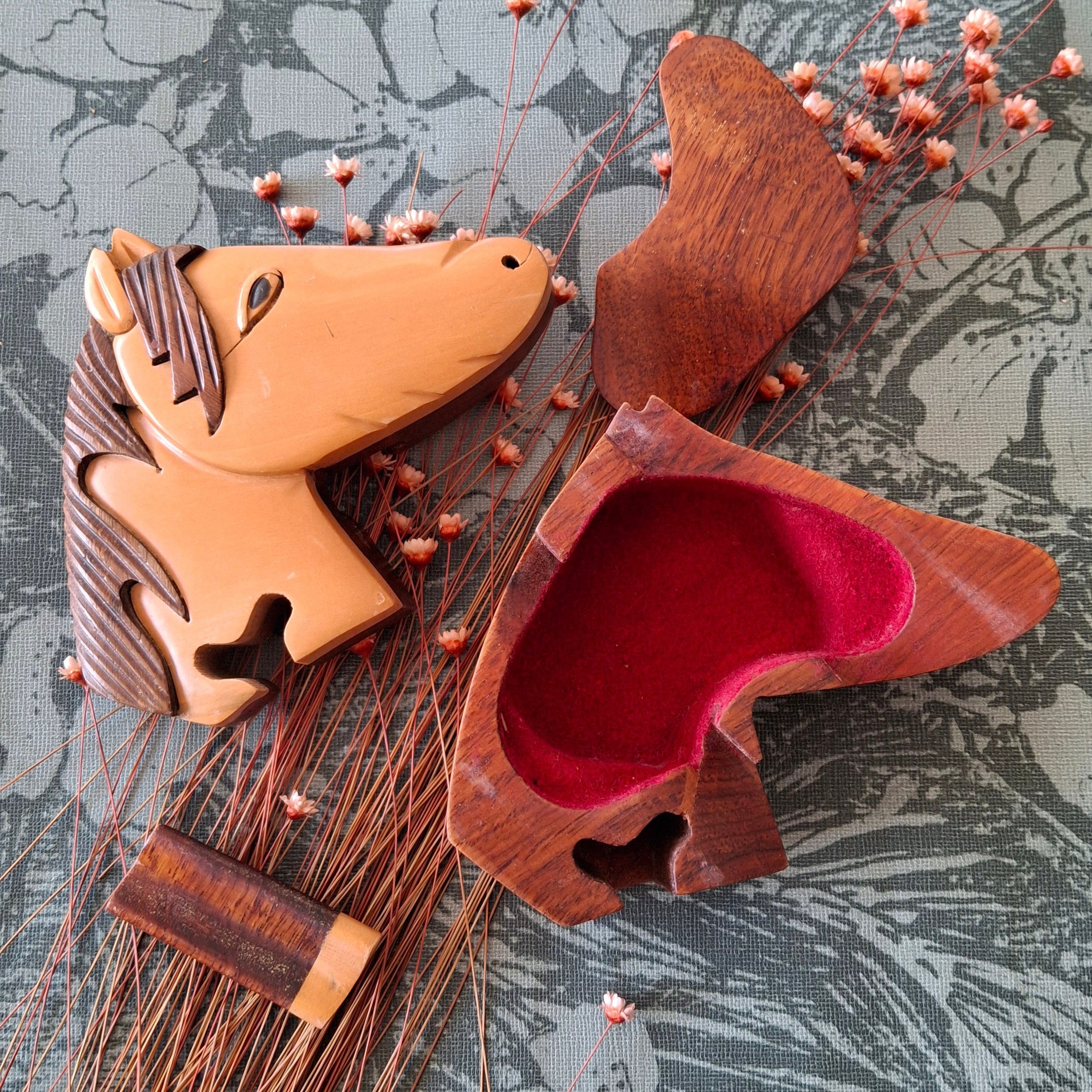 Vintage sieradendoosje paard