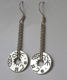 Boucles d'oreilles en argent tibétain