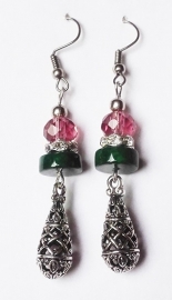 ​Boucles d`oreilles tibétaines roses