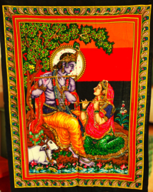 Tapisserie Krishna avec Radha