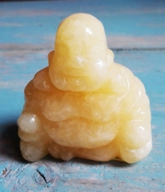 Bouddha qui rit en Calcite jaune