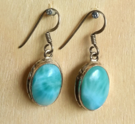 Boucles d'oreilles argent et Larimar