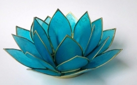Sfeerlicht Lotus Capiz schelp blauw
