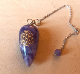 Pendule Pendule Améthyste avec Fleur de Vie