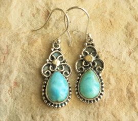 Boucles d'oreilles avec Larimar