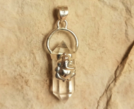 Pendentif en cristal de roche Ganesha