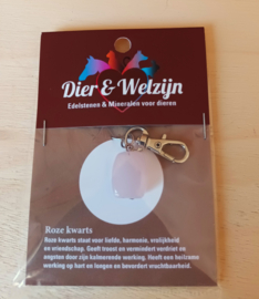 Rozenkwarts halsband hanger Dier & Welzijn