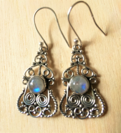 Boucles d'oreilles pierre de lune en argent