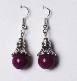 Boucles d'oreilles Agate violette