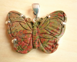 Pendentif papillon Unakite