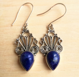 Lapis Lazuli oorbellen zilver