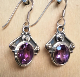 Boucles d'oreilles argent et Améthyste