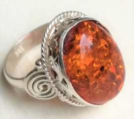 Bague en Ambre et Argent