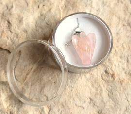 Pendentif Ange Quartz rose