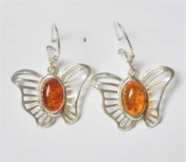 Boucles d'oreilles papillon Ambre Baltique