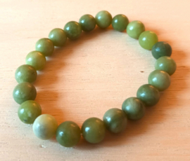Mala/bracelet perles de jade vert.