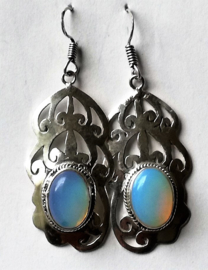 Boucles d`Oreilles Tibetaines Opaline