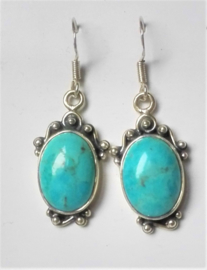 Boucles d'oreilles Turquoise et argent